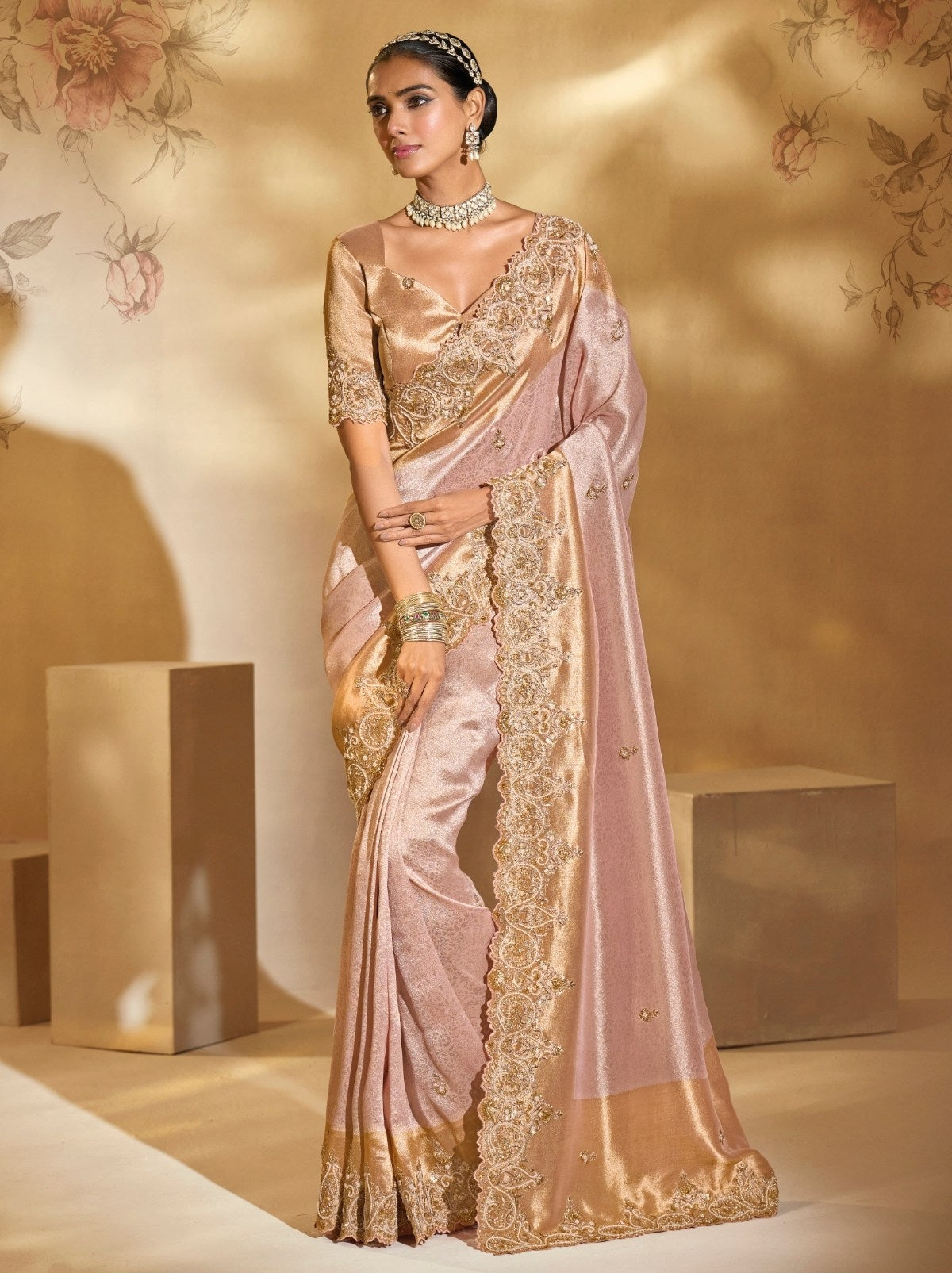 Flamingo Pink Elite Soft Silk Saree With Zari Work