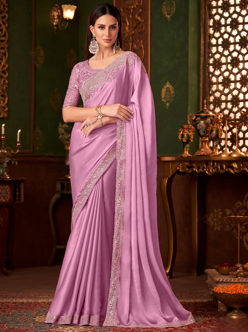 Ultra Pink Party Designer Saree