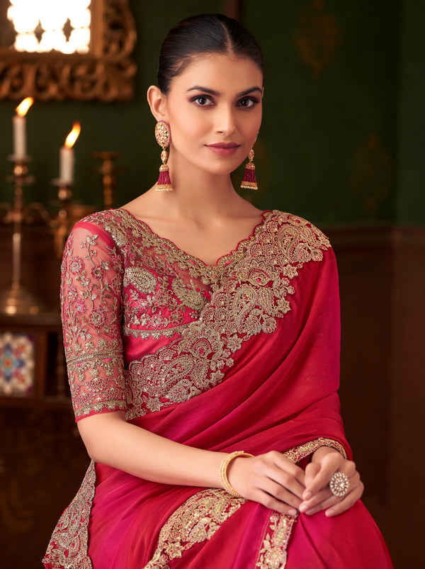 Ruby Pink Party Designer Saree