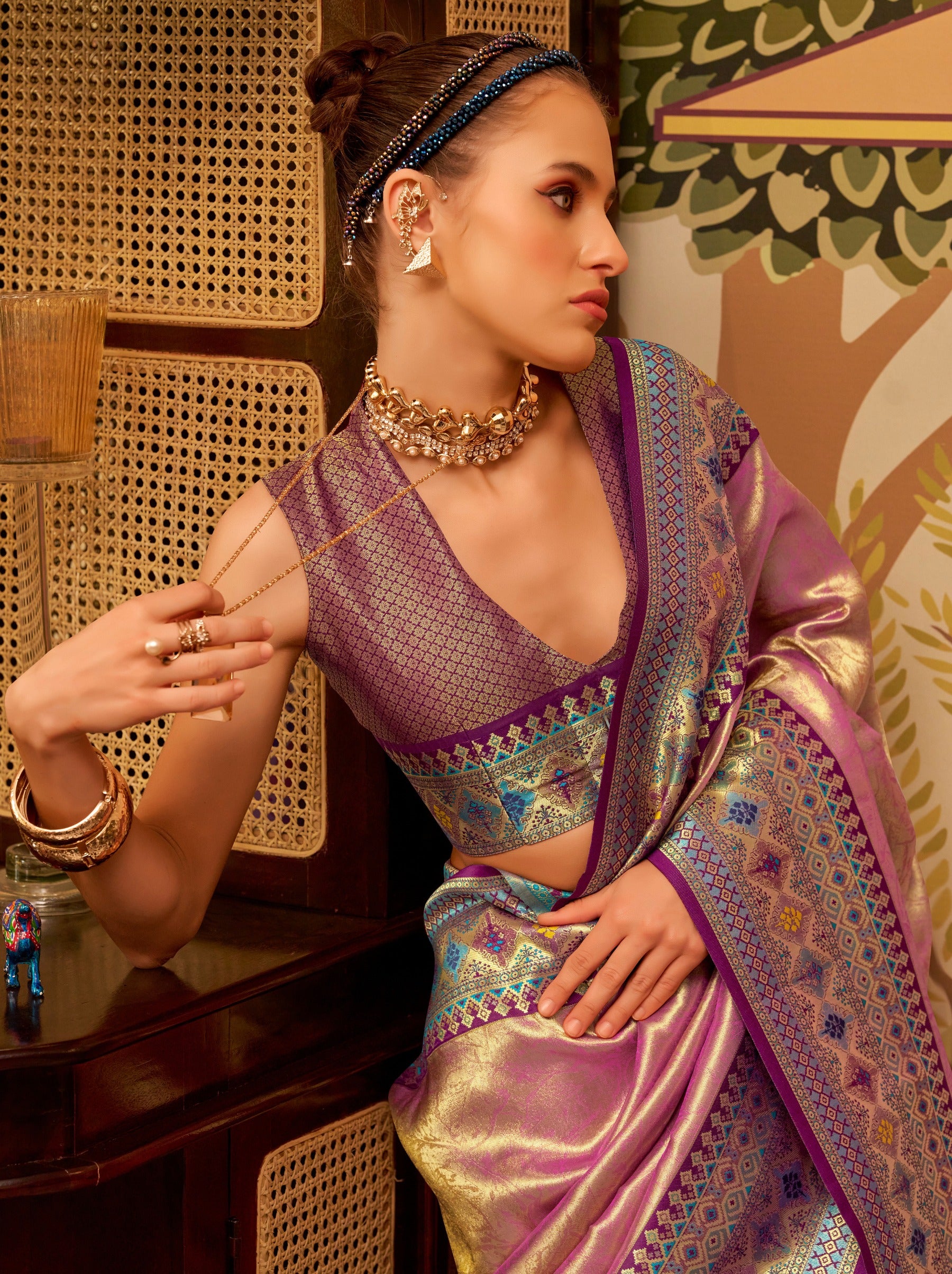 Taffy Pink Fancy Celebration Saree - TrendOye