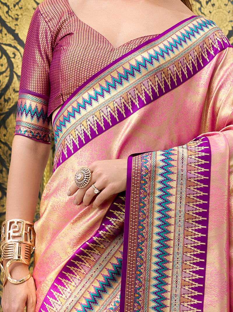 Ultra Pink Tissue Celebration Saree