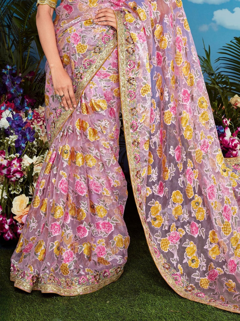 Carnation Pink Party Designer Saree