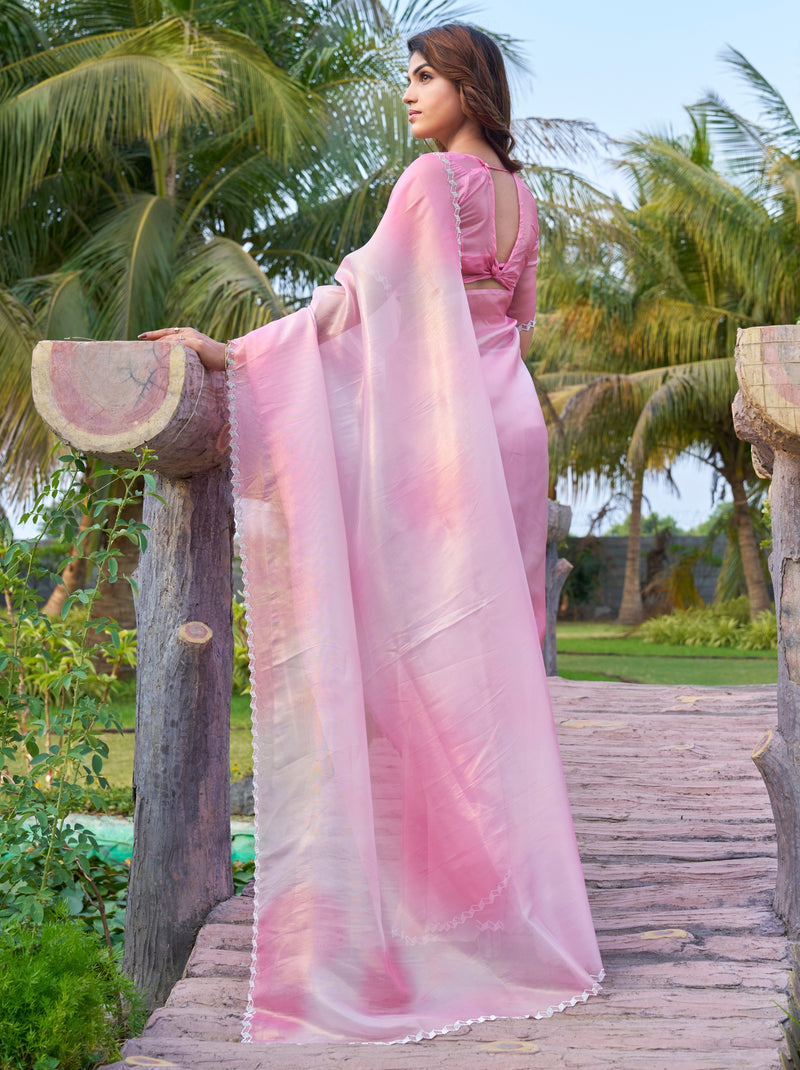 Carnation Pink Celebration Saree