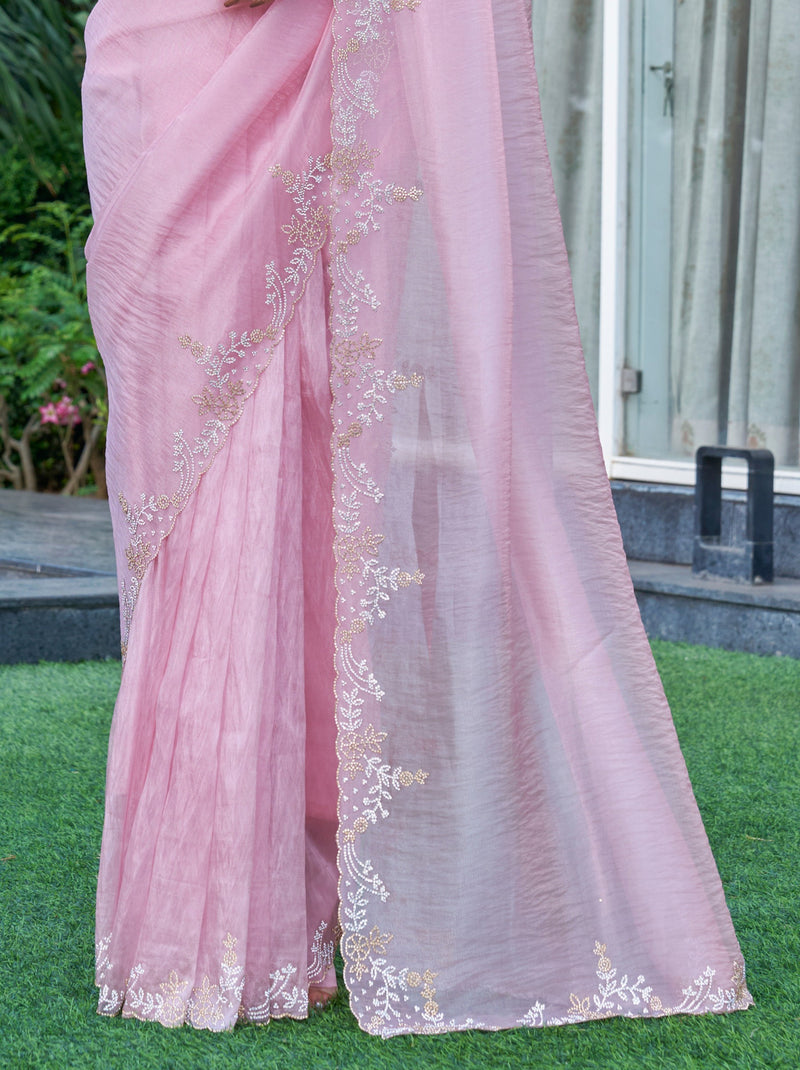 Carnation Pink Celebration Saree