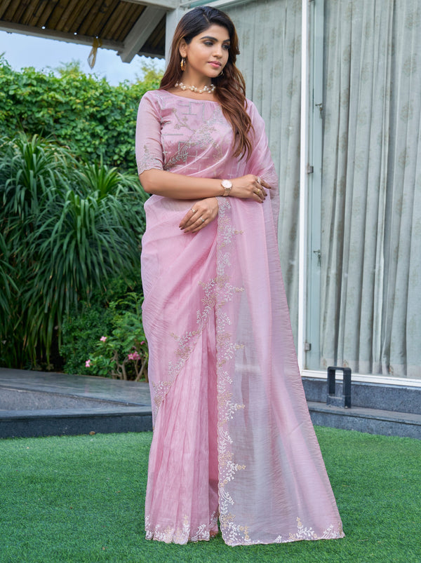 Carnation Pink Celebration Saree