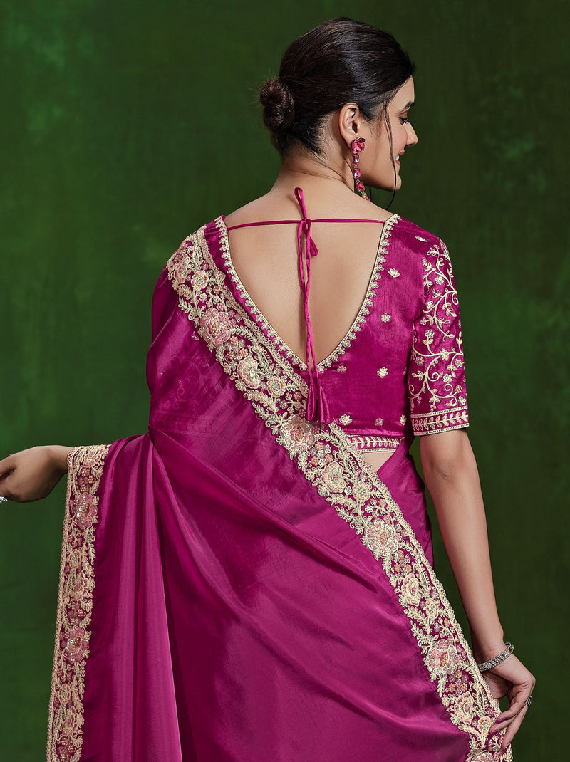 Ruby Pink Celebration Saree