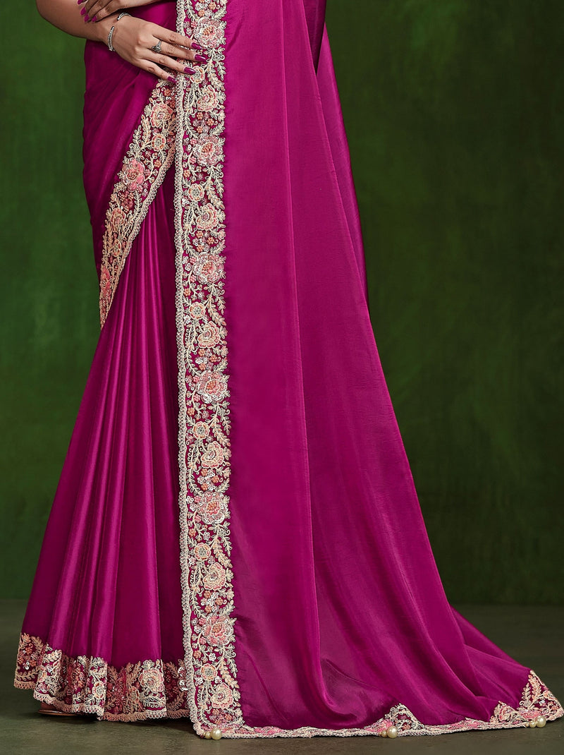 Ruby Pink Celebration Saree