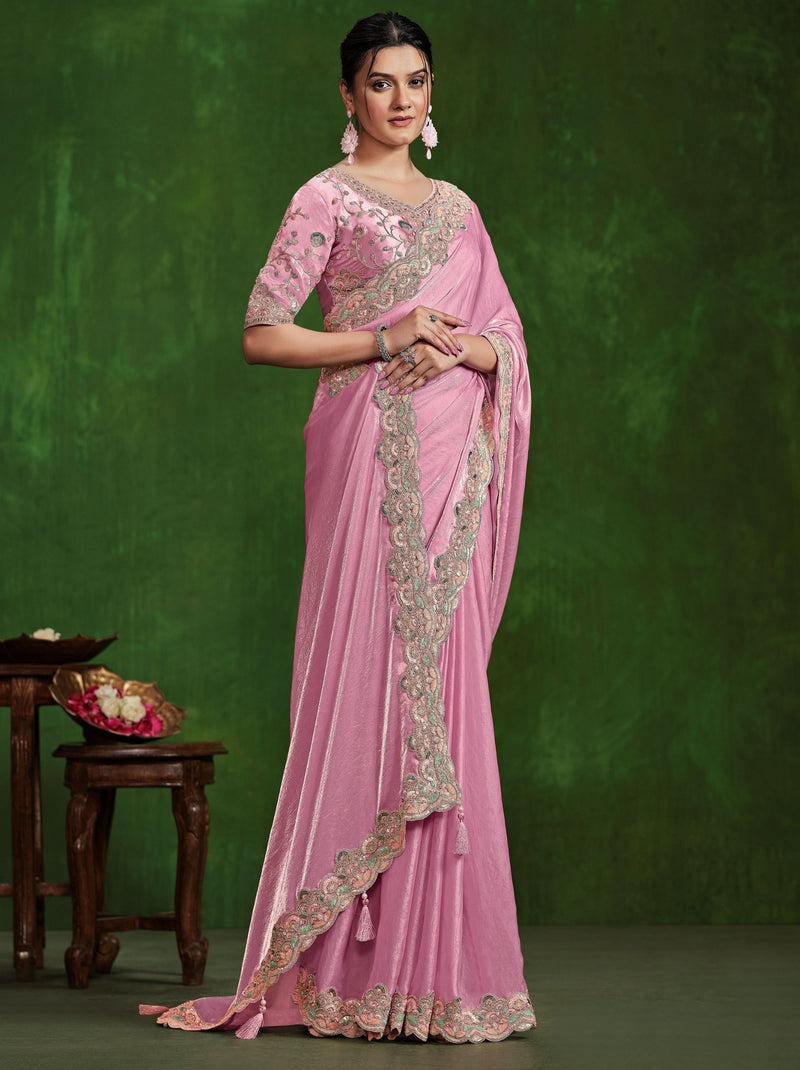 Taffy Pink Celebration Saree