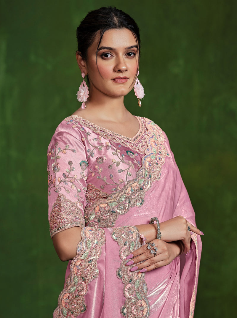 Taffy Pink Celebration Saree