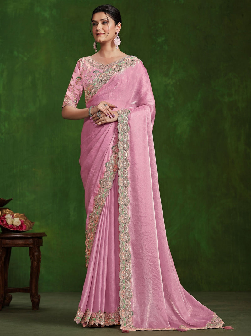 Taffy Pink Celebration Saree