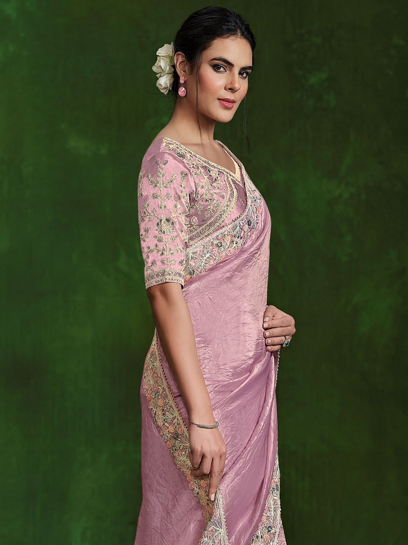 Rose Pink Celebration Saree