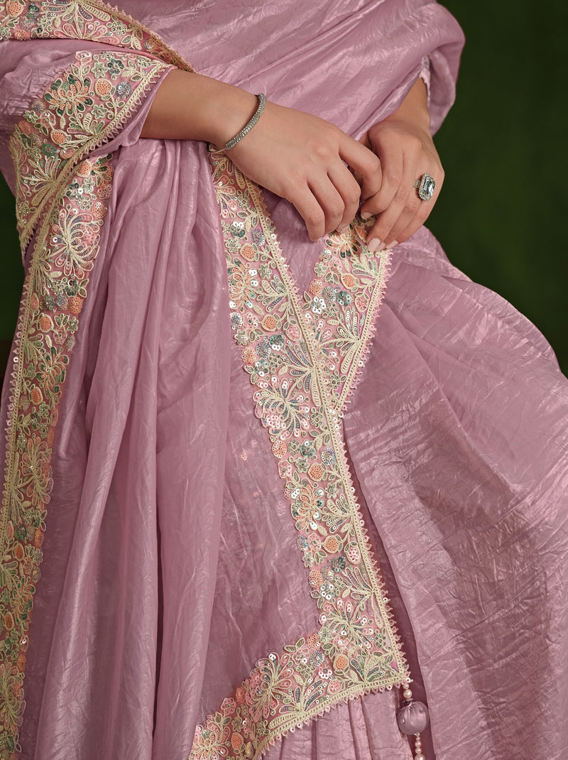 Rose Pink Celebration Saree