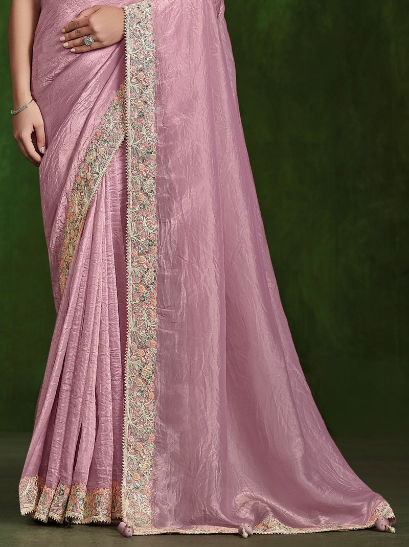 Rose Pink Celebration Saree