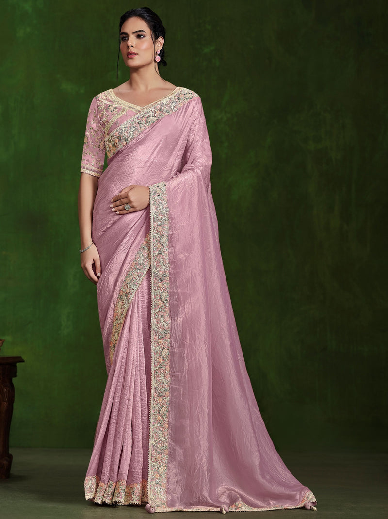 Rose Pink Celebration Saree