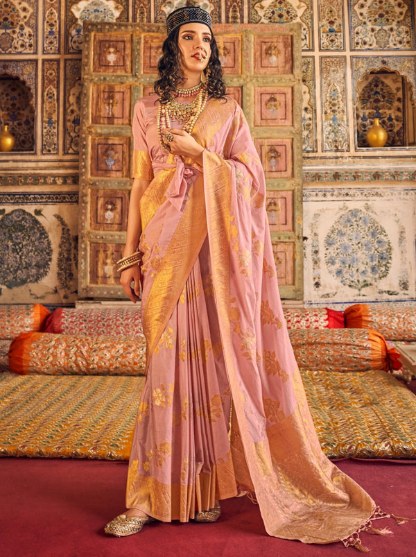 Brick pink Premium Designer Georgette Party Saree