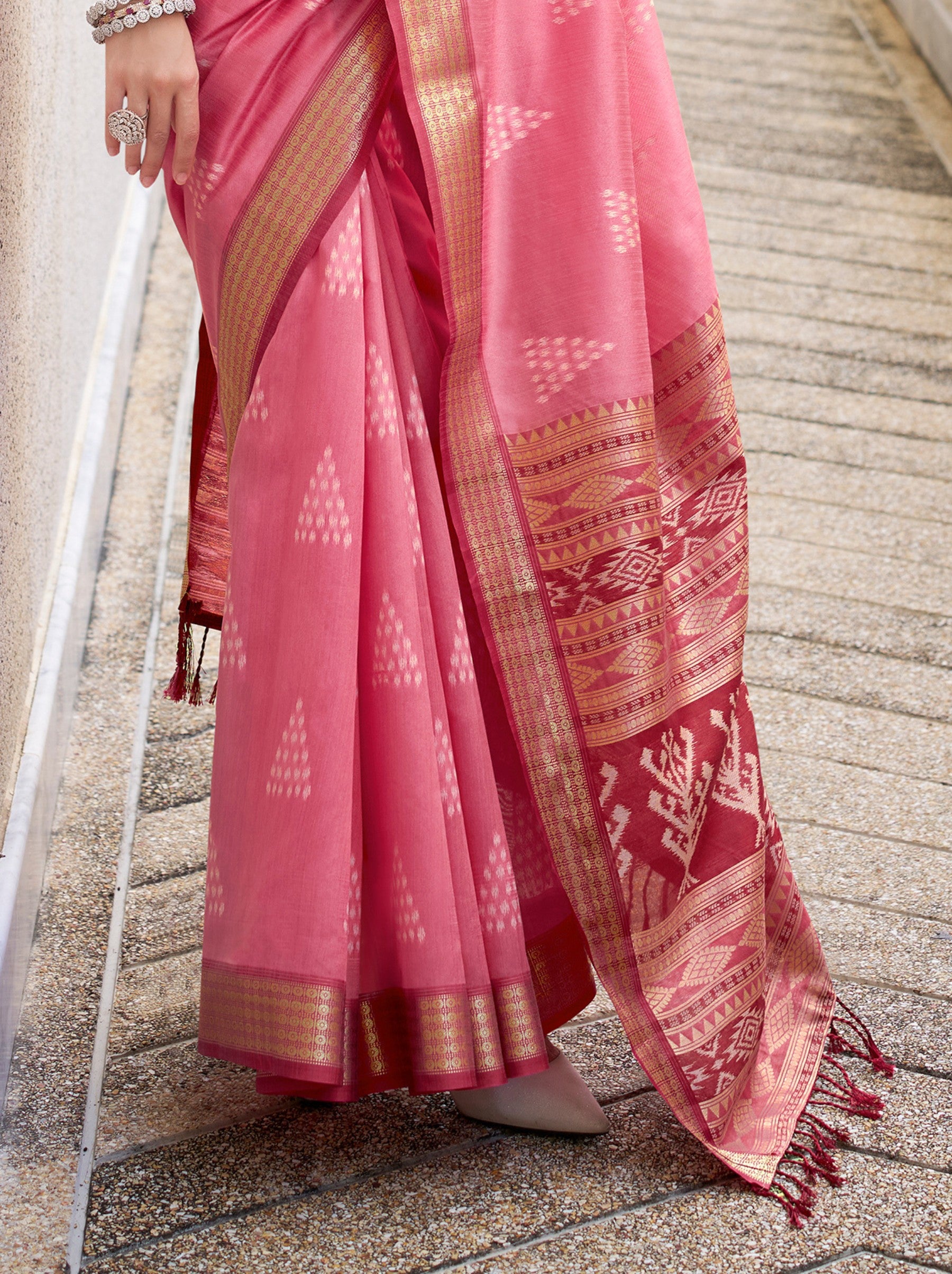 Rose Pink Celebration Saree - TrendOye