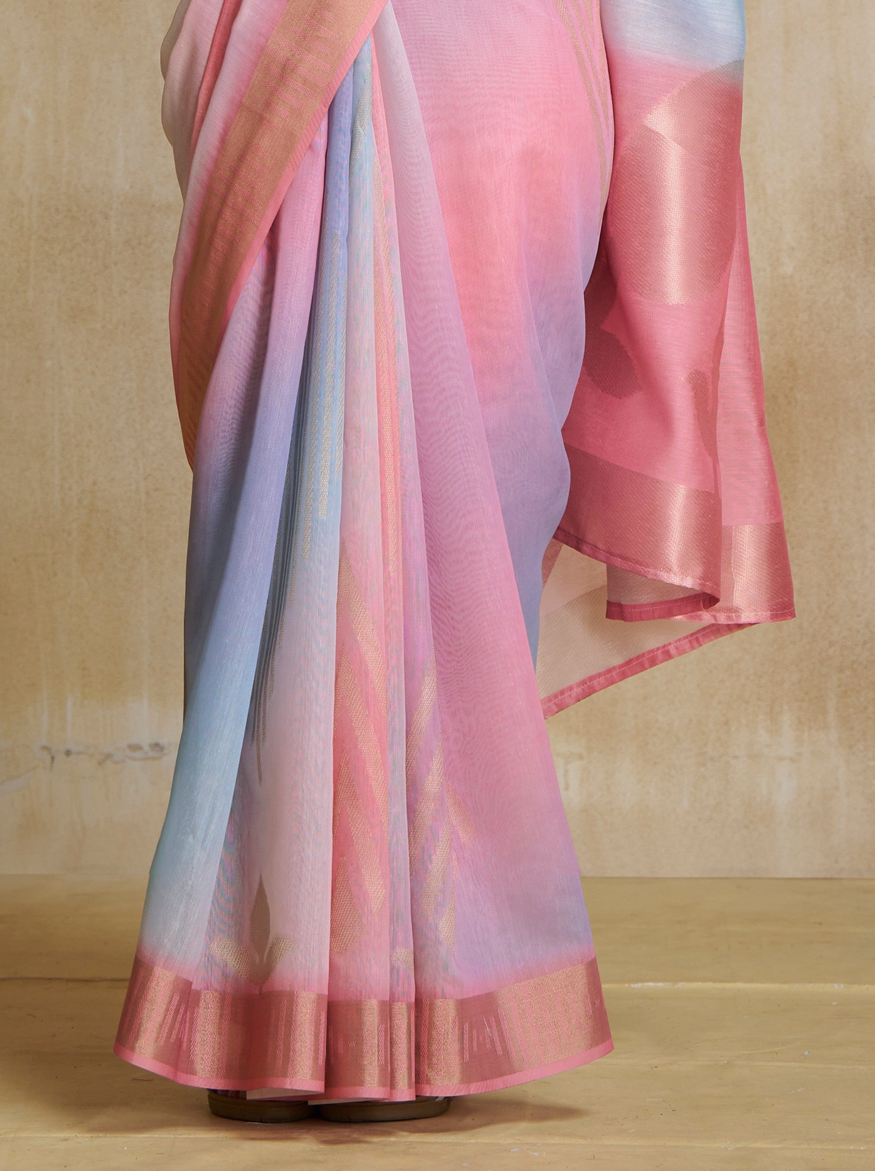 Light Pink Celebration Saree - TrendOye