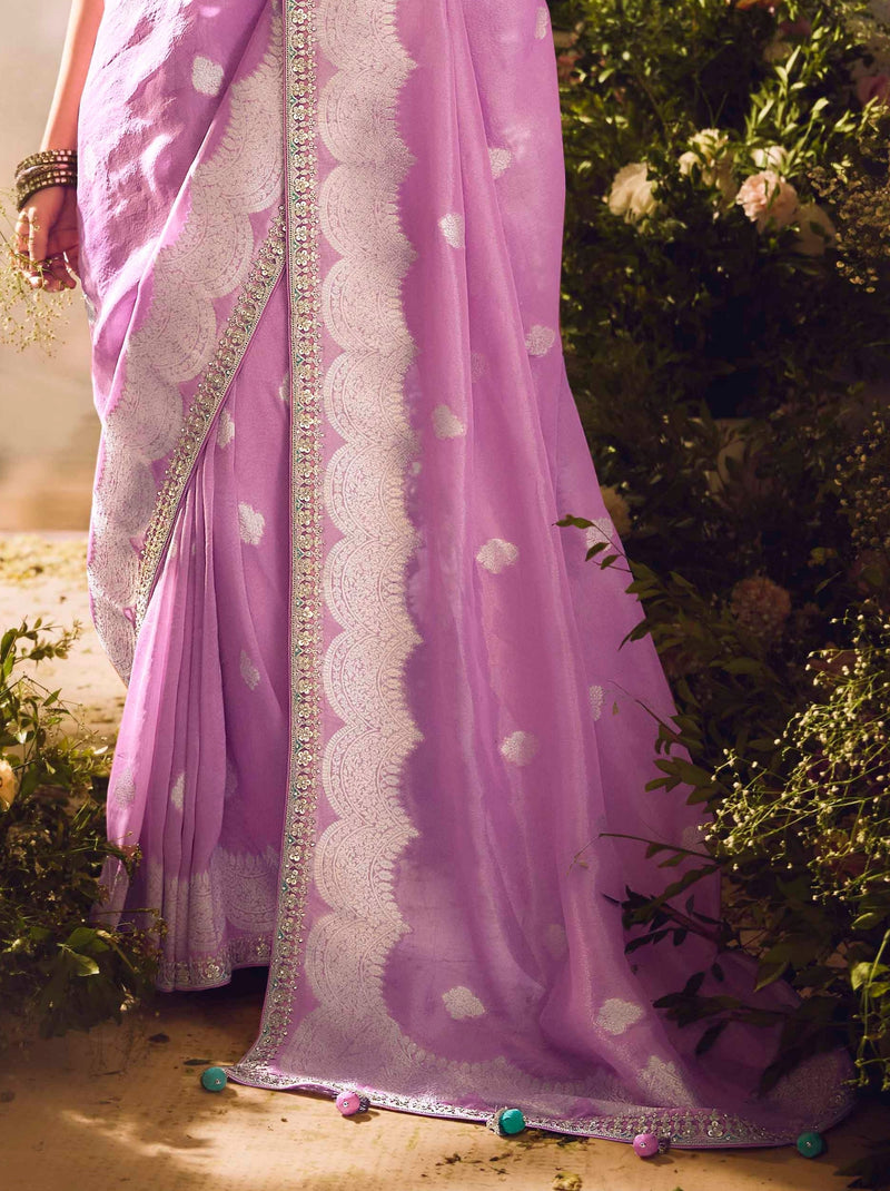 Ultra Pink Wedding And Celebration Saree