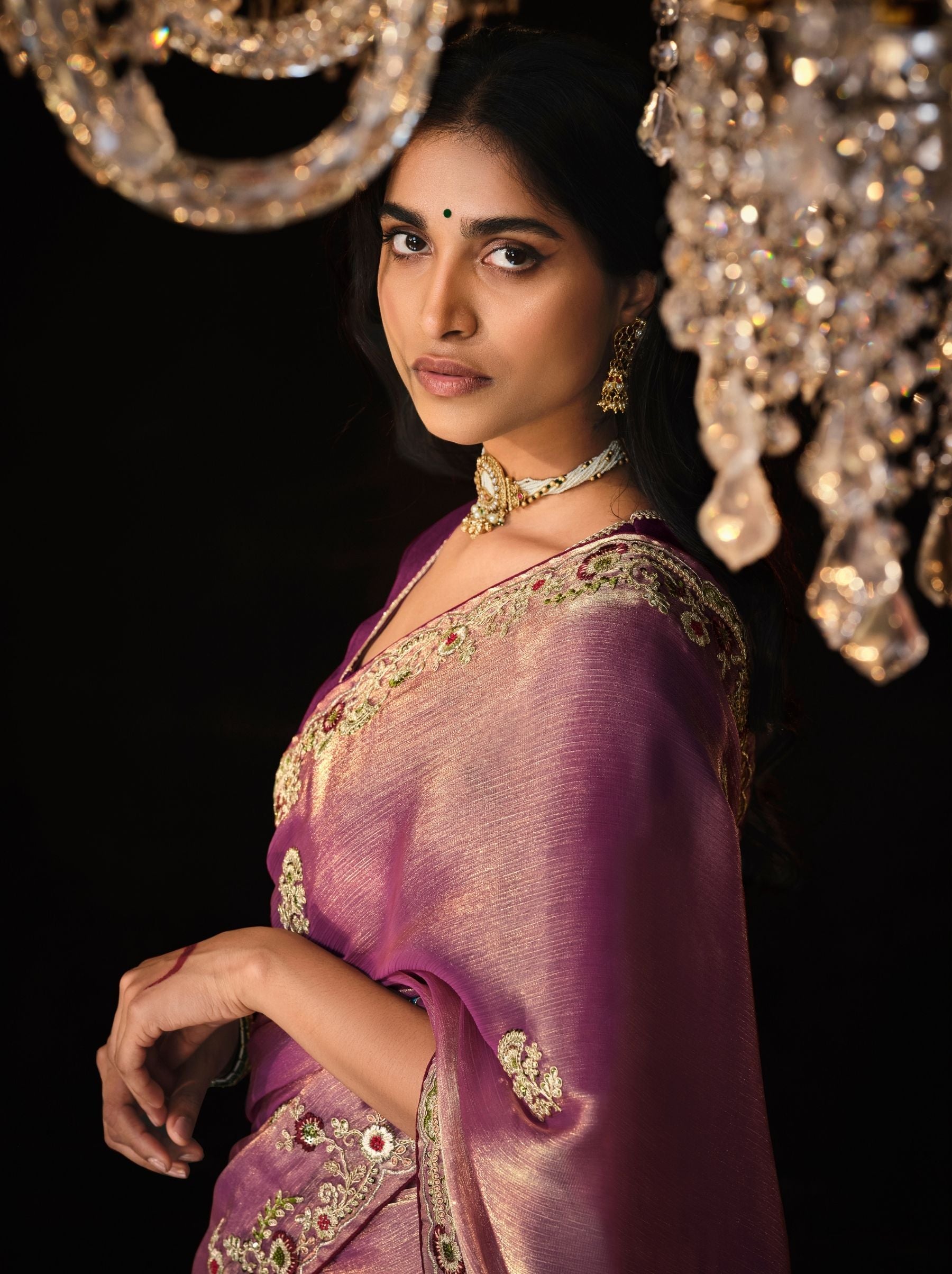 Thulian Pink Premium Fancy Designer Wedding Saree - TrendOye