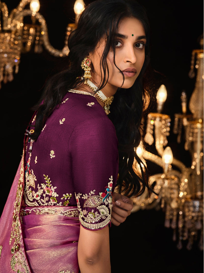 Thulian Pink Premium Fancy Designer Wedding Saree