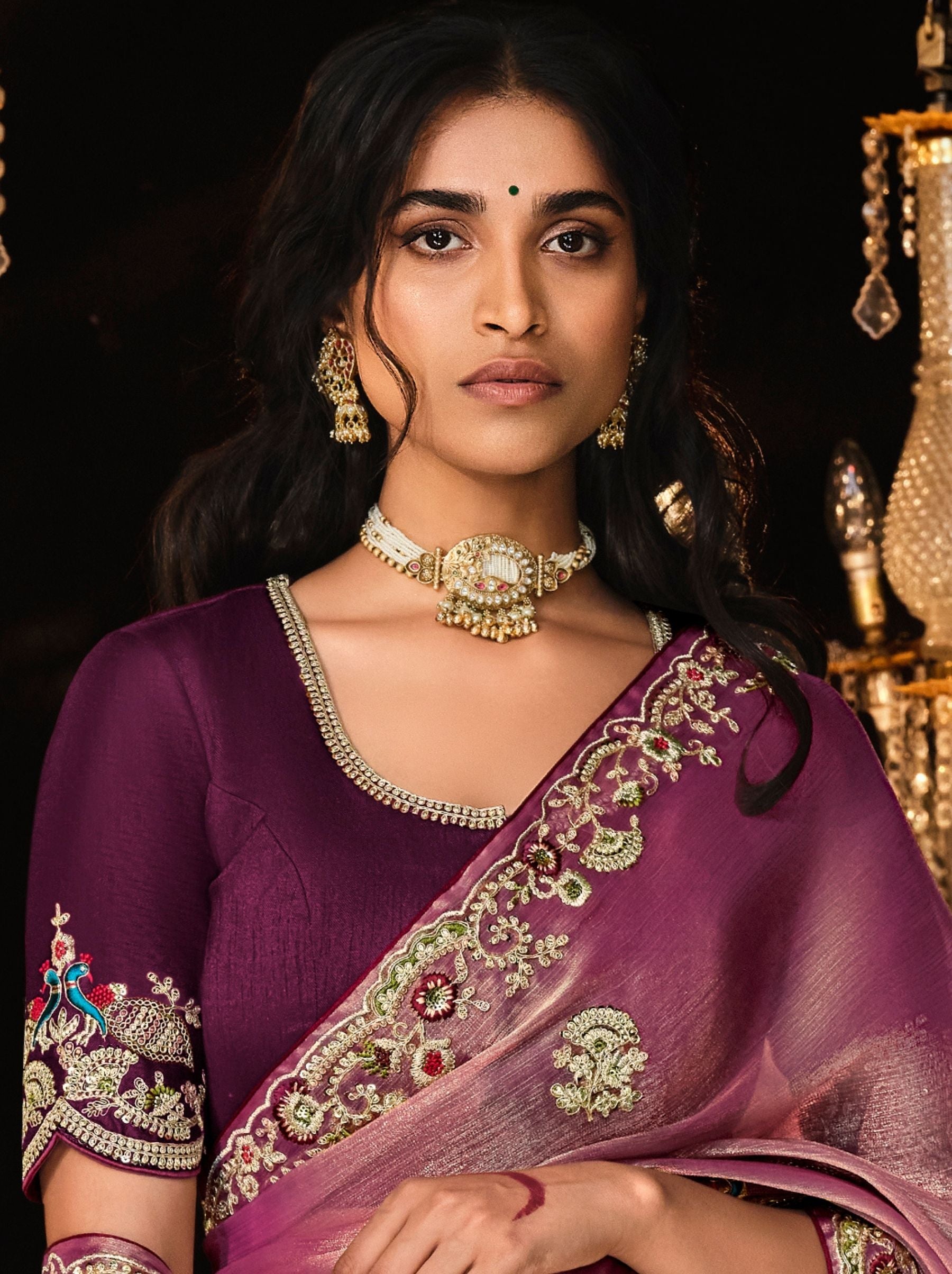Thulian Pink Premium Fancy Designer Wedding Saree - TrendOye