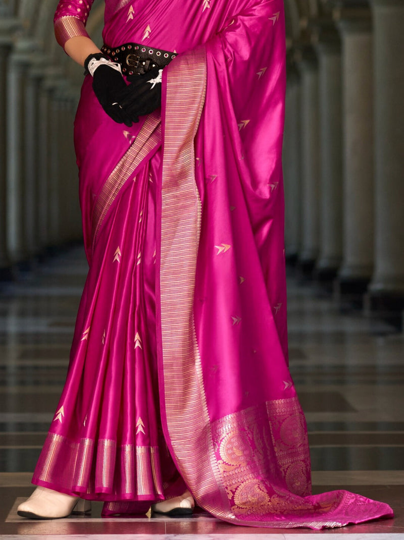 Fuchsia Pink Designer Wedding Saree