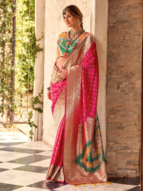 Barbie Pink Wedding Party Designer Saree