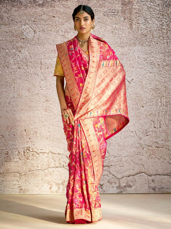 Ruby Pink Wedding Designer Saree