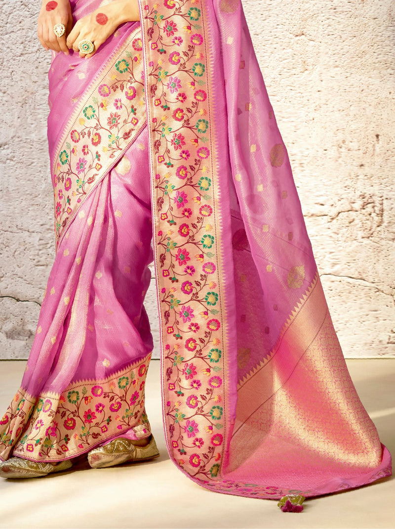 Rose Pink Wedding Designer Saree