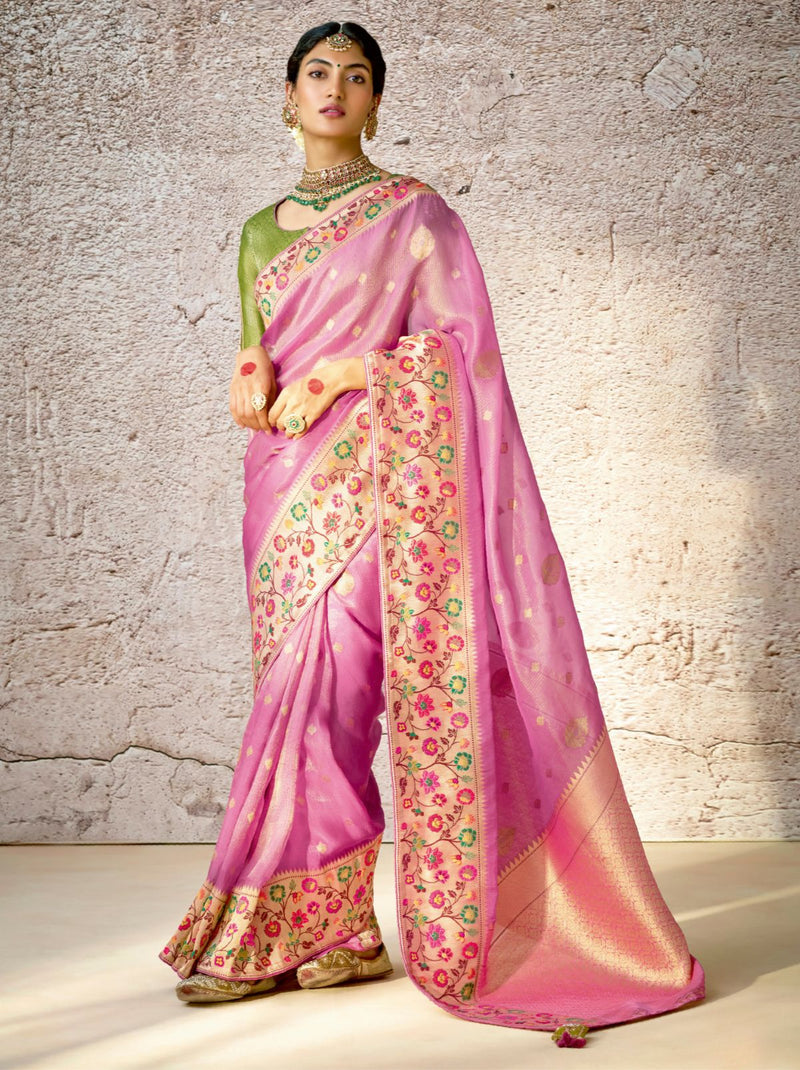 Rose Pink Wedding Designer Saree