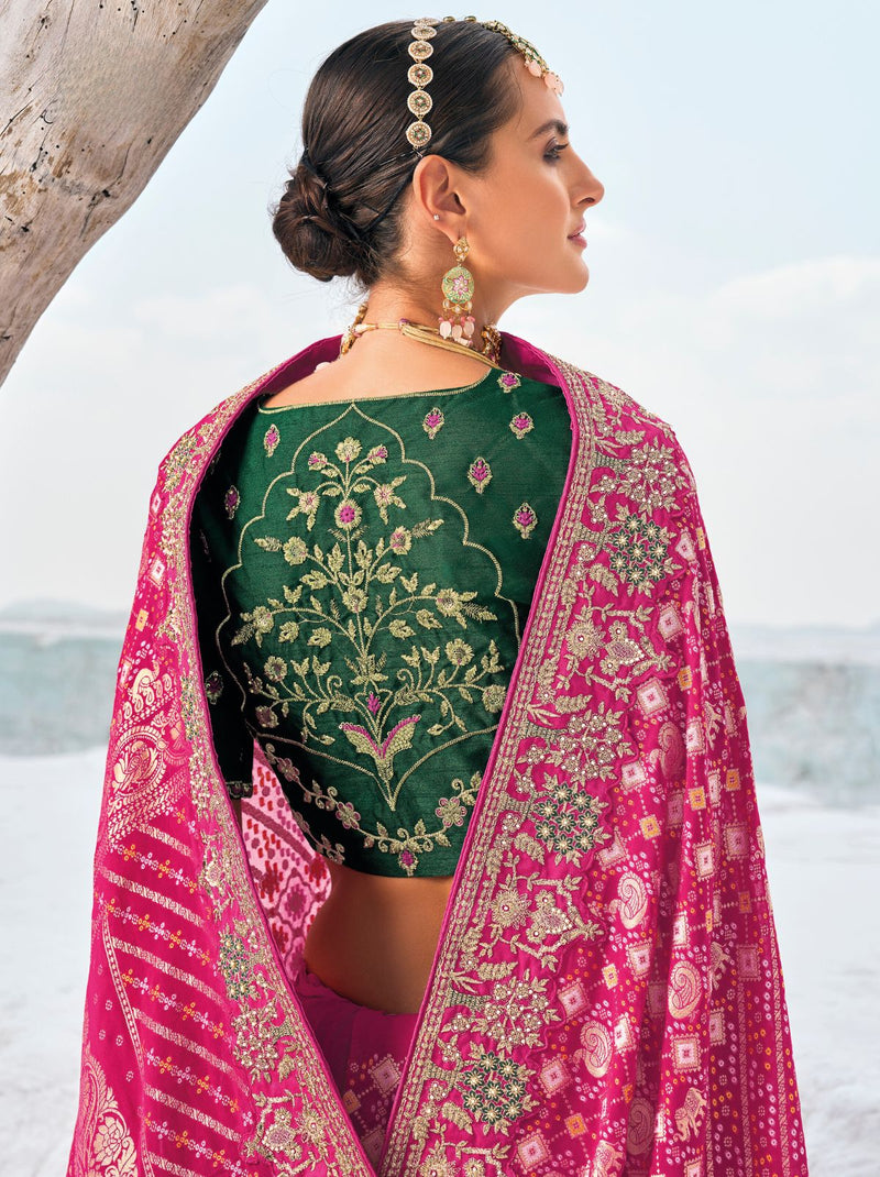 Ruby Pink Wedding Designer Saree