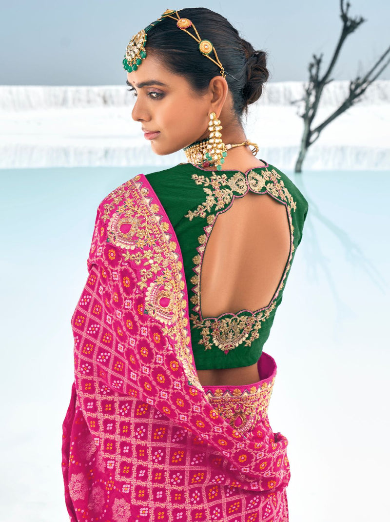 Fuchsia Pink Wedding Designer Saree