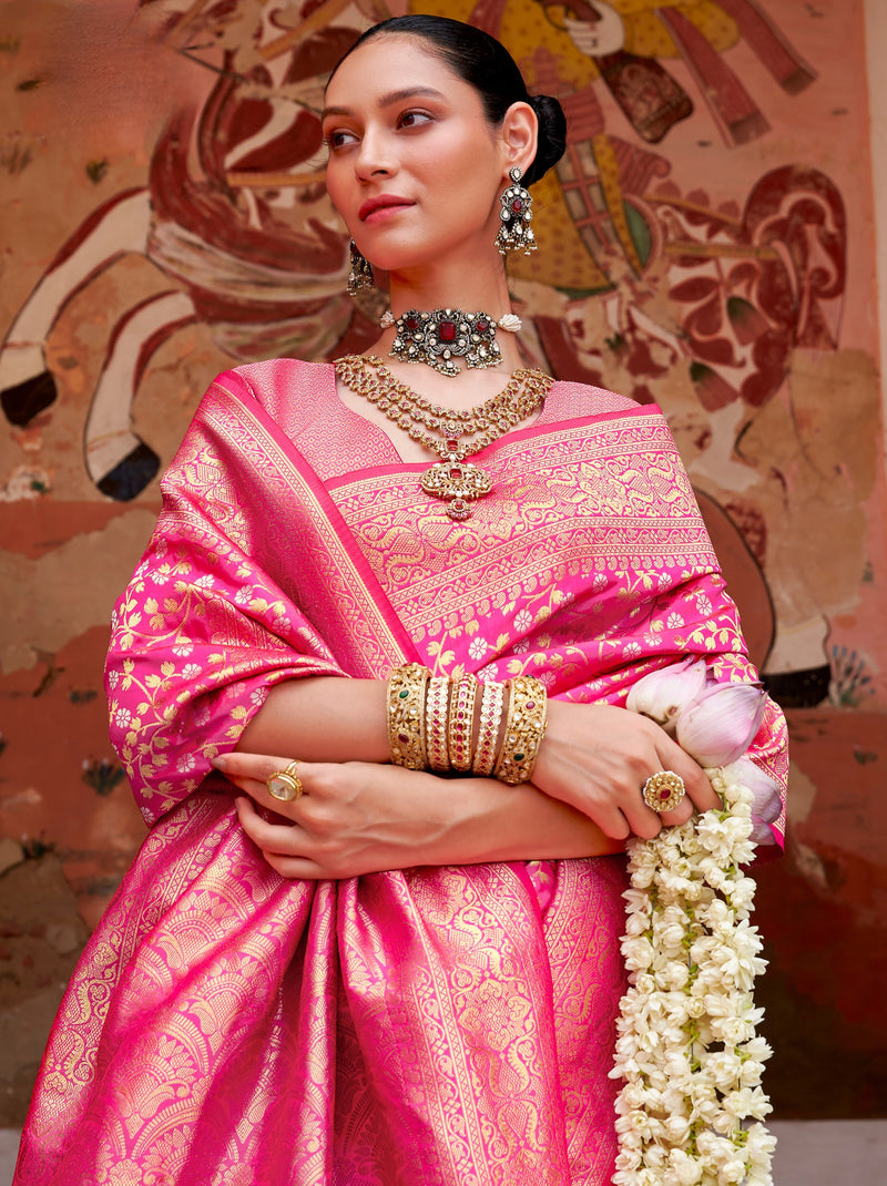 Magenta Pink Party wedding Saree