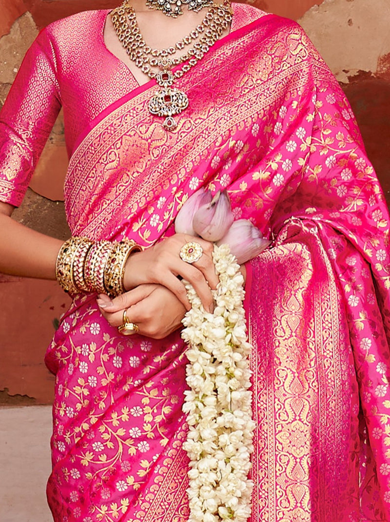 Magenta Pink Party wedding Saree