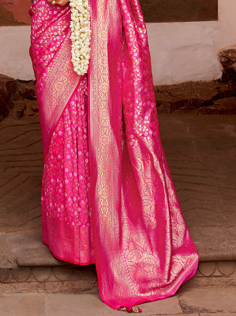 Magenta Pink Party wedding Saree