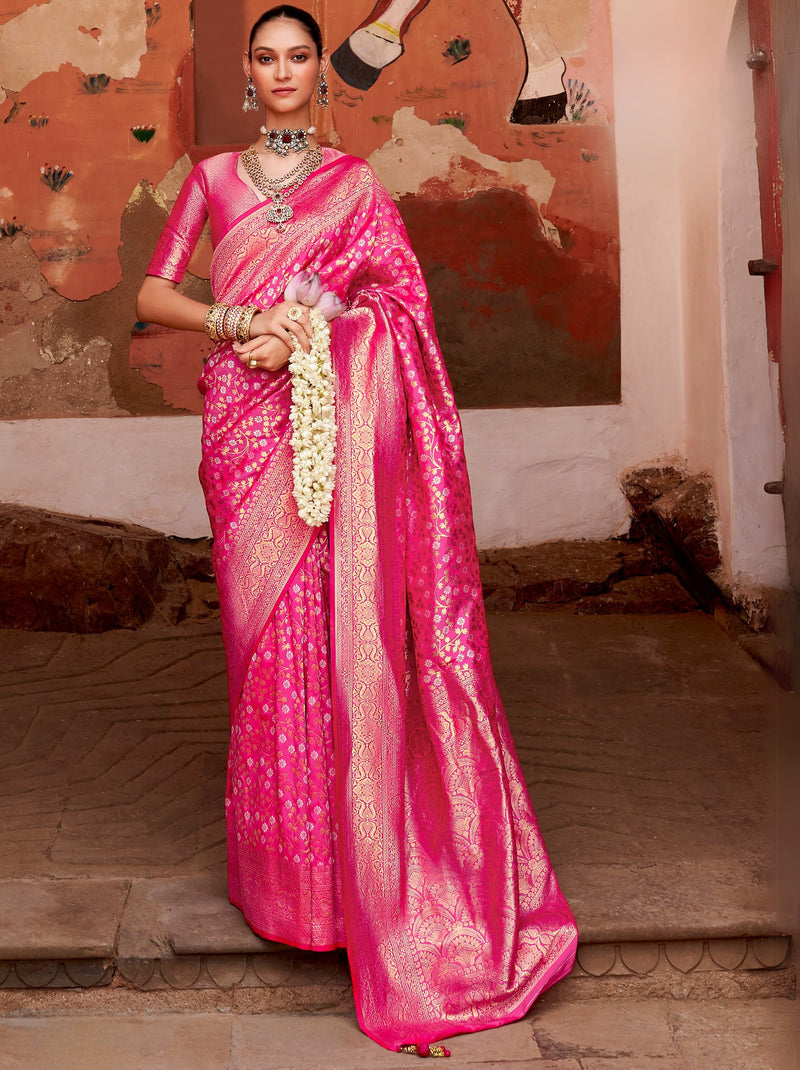 Magenta Pink Party wedding Saree