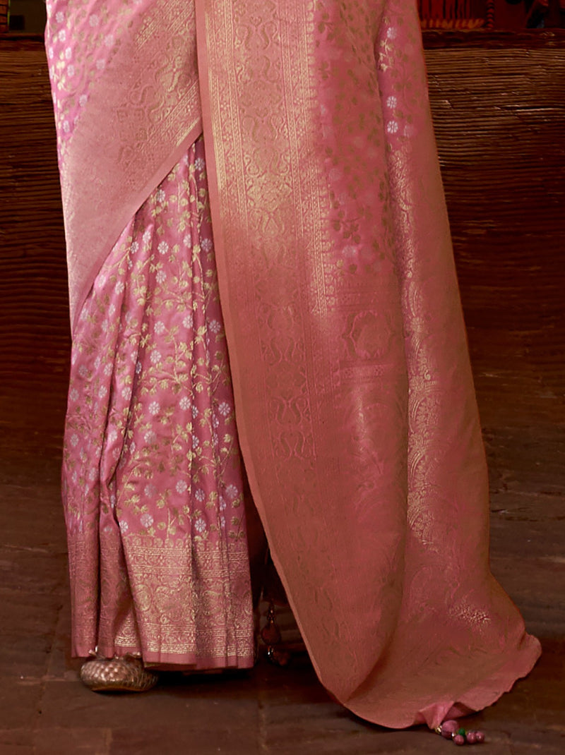 Taffy Pink Party Wedding Saree