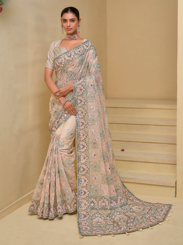 Soft Pink Premium Wedding Designer Saree