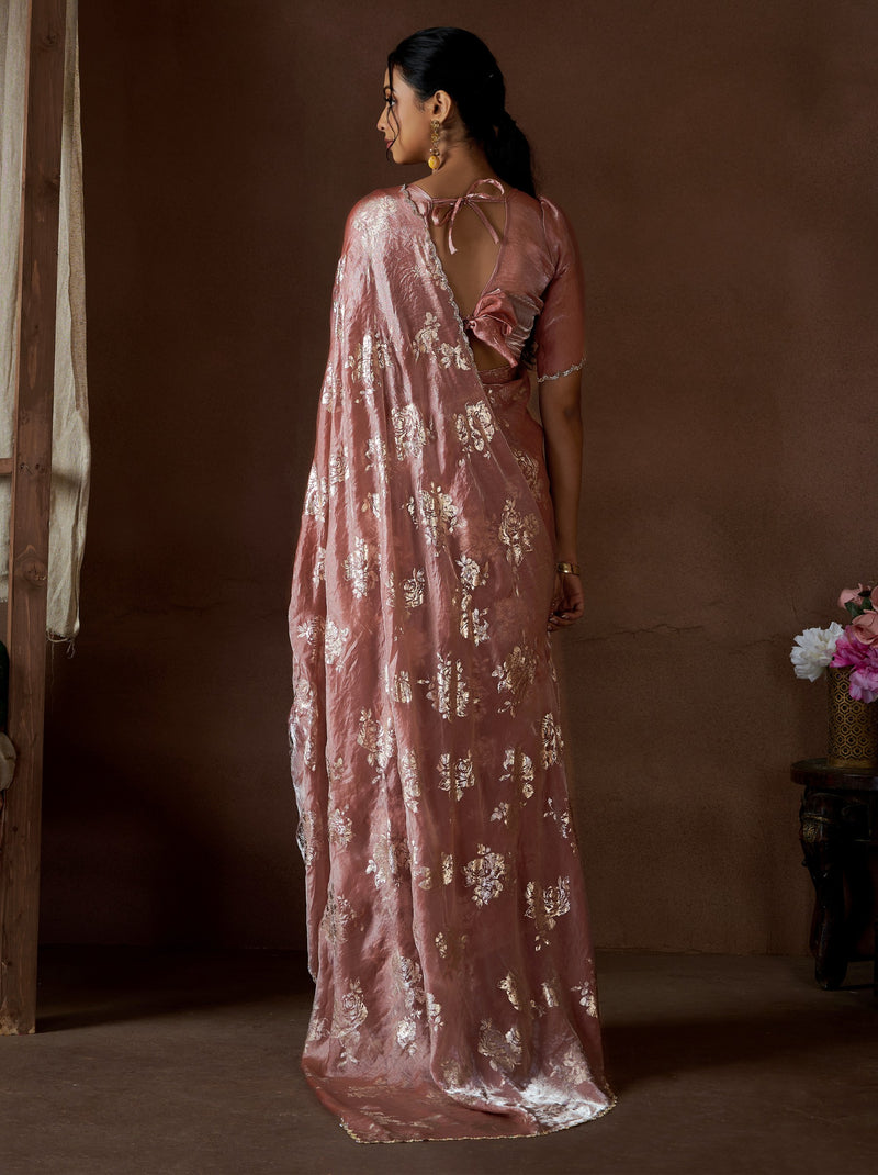 Carnation Pink Wedding And Party Designer Saree