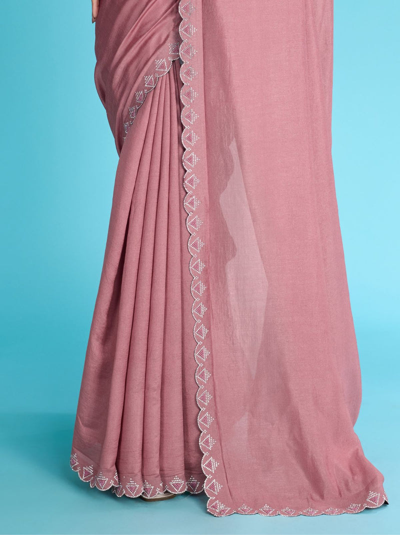 Thulian Pink Party Premium Designer Saree