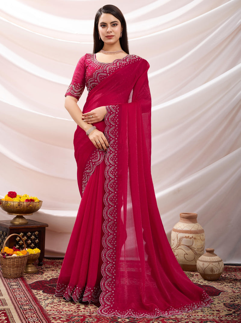 Ruby Pink Party Saree