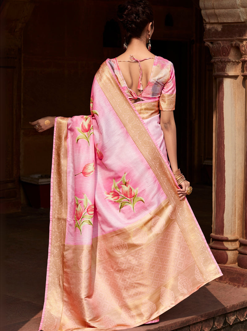 Taffy Pink Celebration Saree