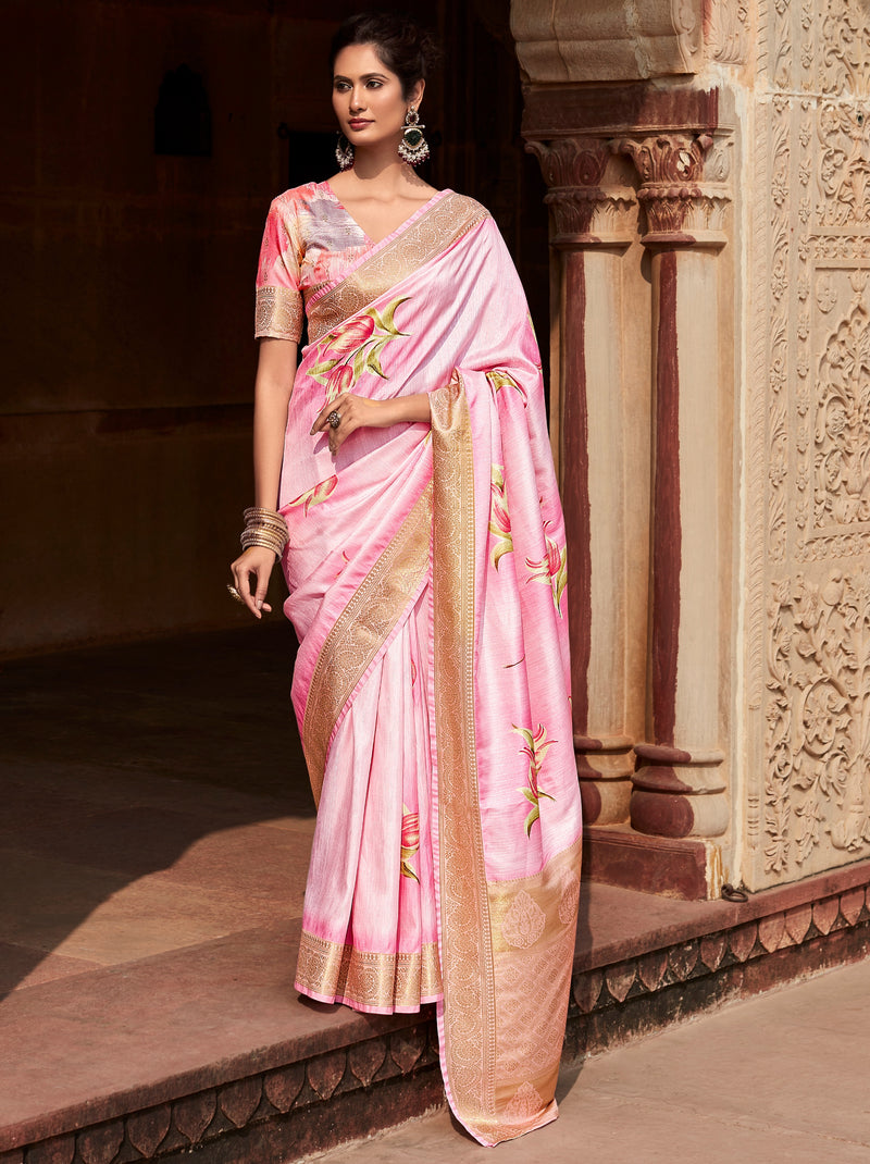 Taffy Pink Celebration Saree