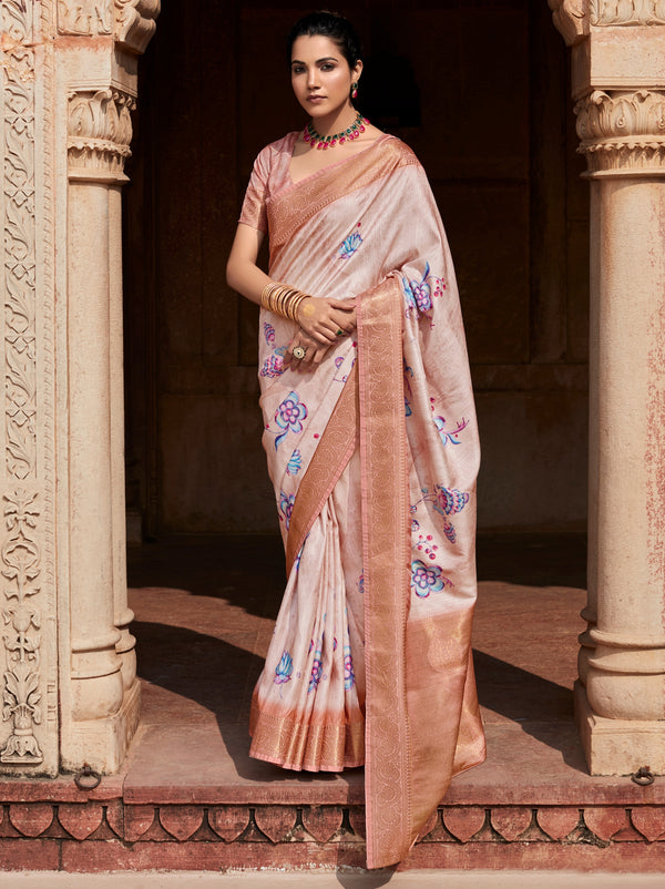 Baby Pink Celebration Saree