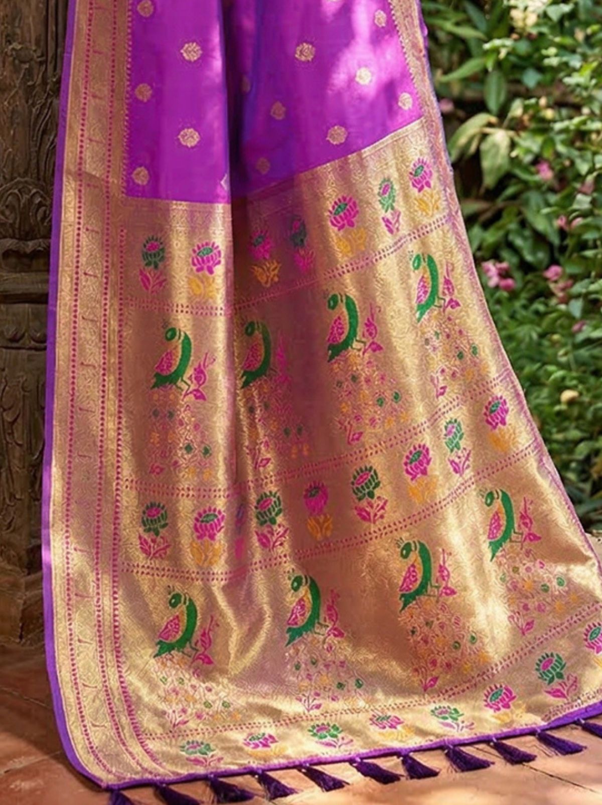 Iris Purple Premium Soft Silk Paithani Wedding Saree