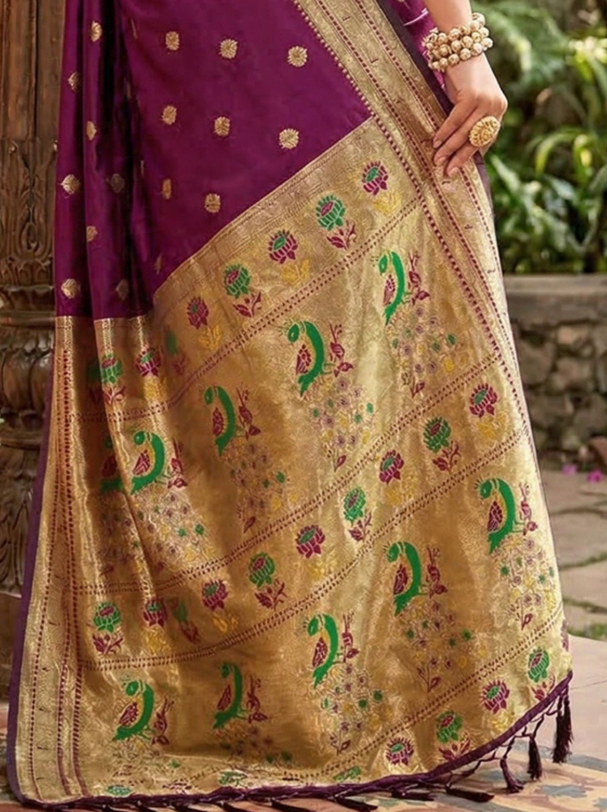 Byzantine Purple Premium Soft Silk Paithani Wedding Saree