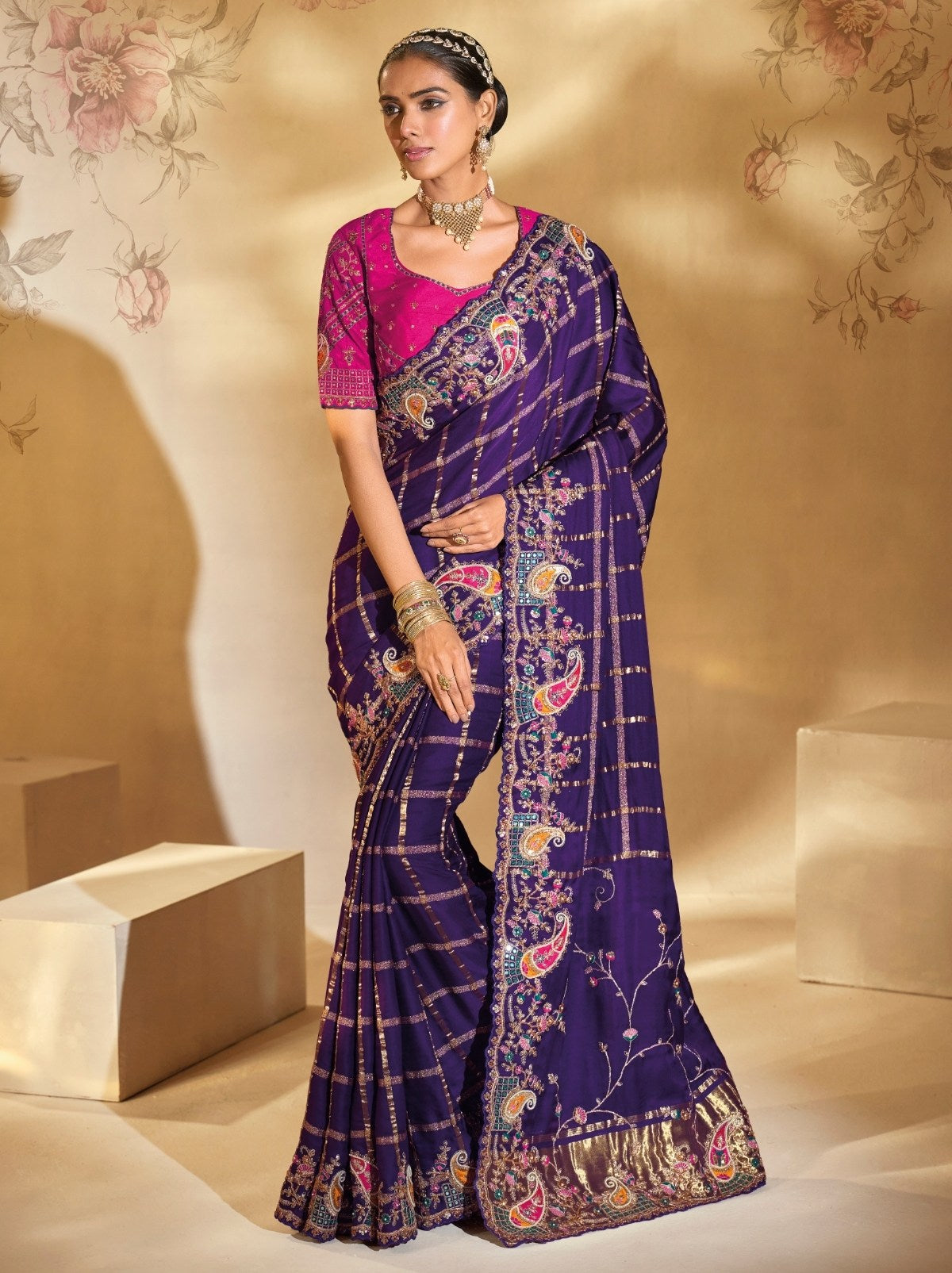 Grape Jelly Purple Elite Soft Silk Saree With Zari Work