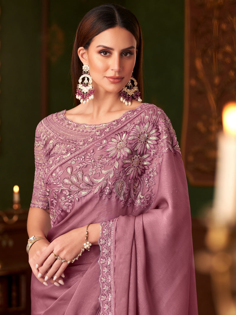 Helio Violet Party Designer Saree