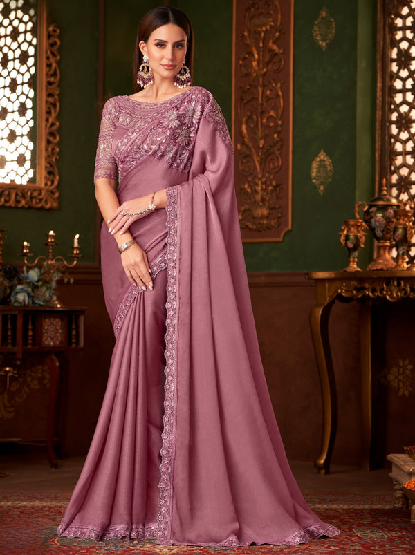 Helio Violet Party Designer Saree