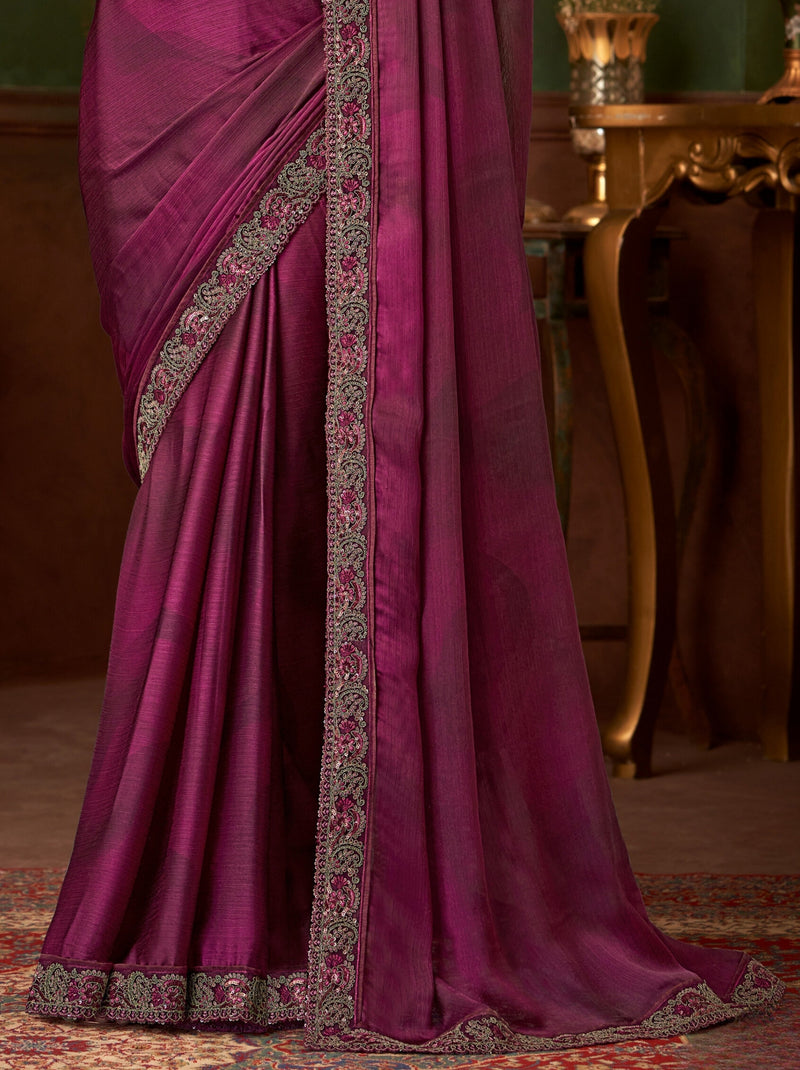 Byzantine Violet Party Designer Saree